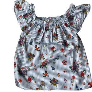 NATHALIE LÉTÉ X H&M Flowey printed Flower top Girls size 9-10 